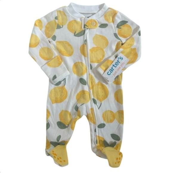 New Carter’s Lemon One Piece Bodysuit Footie Pajama Newborn - Picture 1 of 5